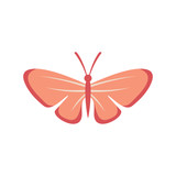 Sweet butterfly flat icon. Vector sweet butterfly in flat style isolated on white background. Element for web, game and advertising