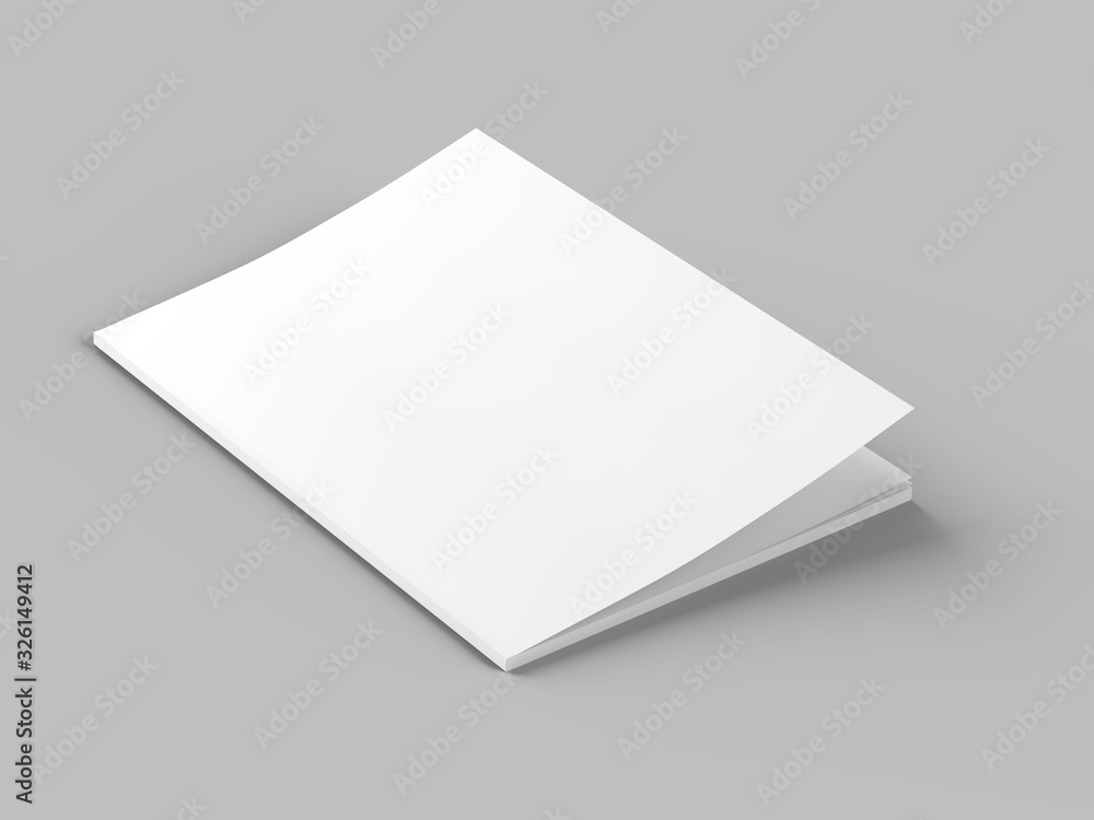 Magazine with open cover. Vertical A4 format. 3d illustration. Magazine with open cover. Vertical A4 format. 3d illustration.