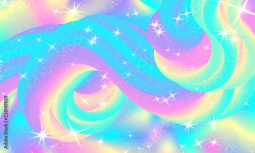 Unicorn. Fairy background. Mermaid rainbow. Vector