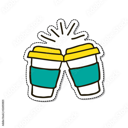 coffee cup doodle icon, vector illustration