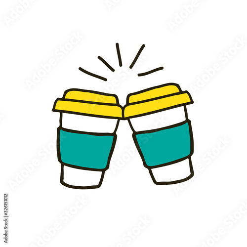 coffee cup doodle icon, vector illustration