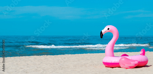 flamingo on a beach © IlonaAutukaite
