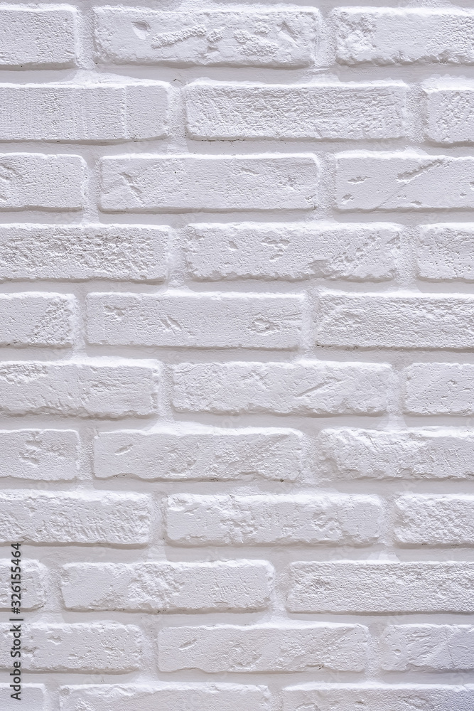 White brick wall background, texture