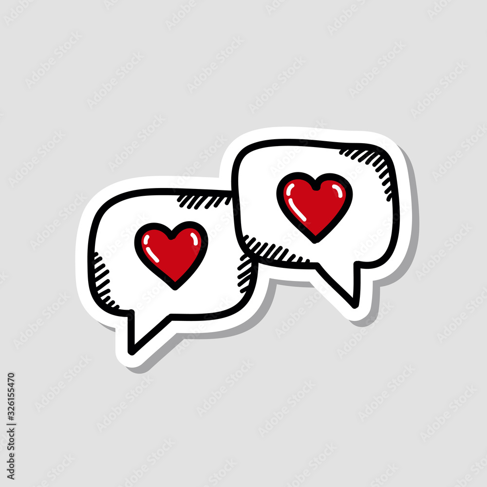 love messages doodle icon, vector illustration