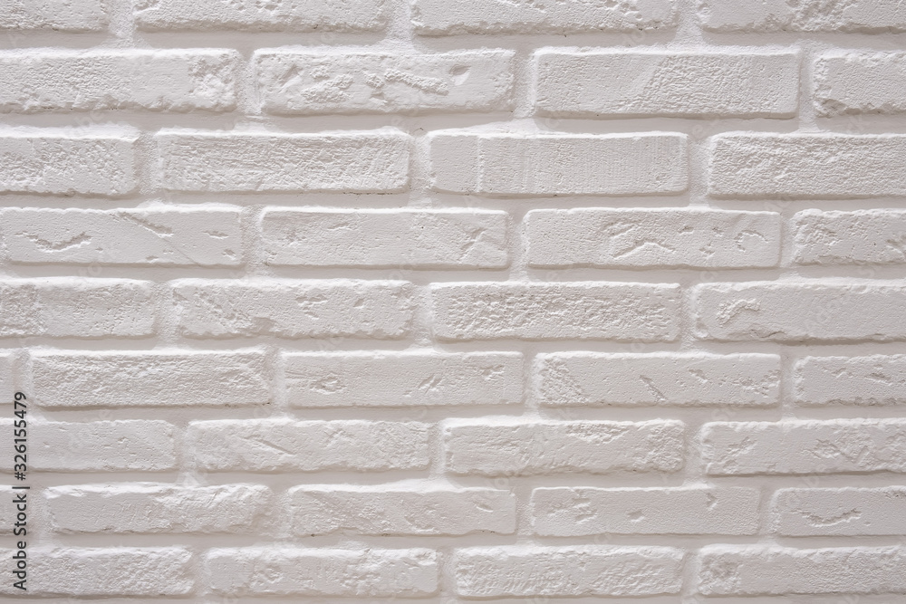 Fototapeta premium White brick wall background, texture