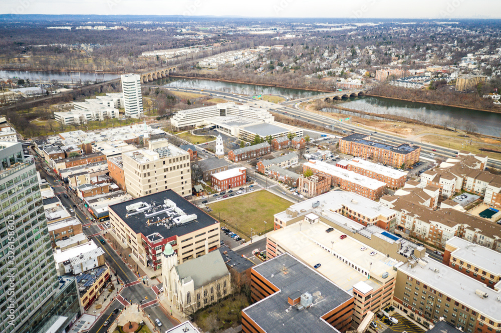 Fototapeta premium Aerial of New Brunswick New Jersey