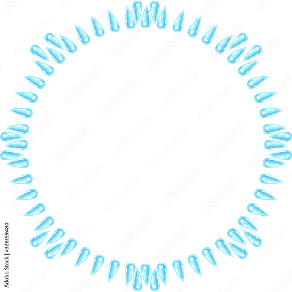 round frame blue dew flower freshness round frame blue dew flower freshness