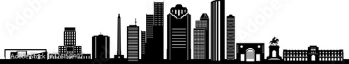 Houston Skyline City Outline Skyline Silhouette Vector Illustration