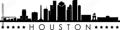 Houston Skyline City Outline Skyline Silhouette Vector Illustration