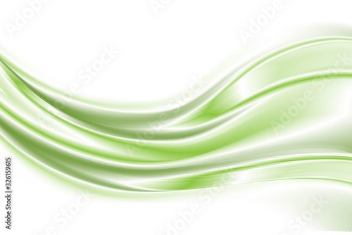 Abstract green waves background. Vector illustration.