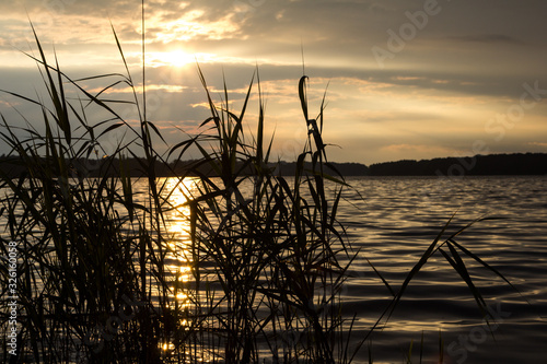 Sunset at the river Havel in Berlin  Germany