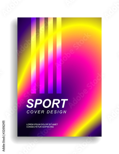 Sports cover design in vibrant colors. Smooth gradient lines. Eps10 vector