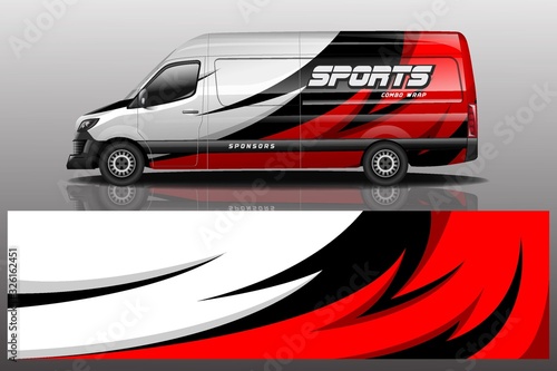 Van car wrapping decal design