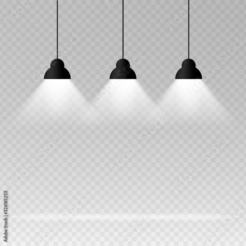Background with lighting lamp. Empty space for your text or object. vector illustration.
