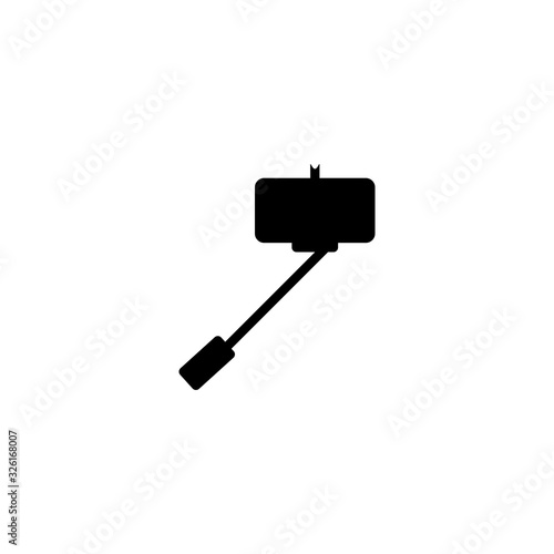 Selfie stick icon. Social media photo share symbol. Logo design element