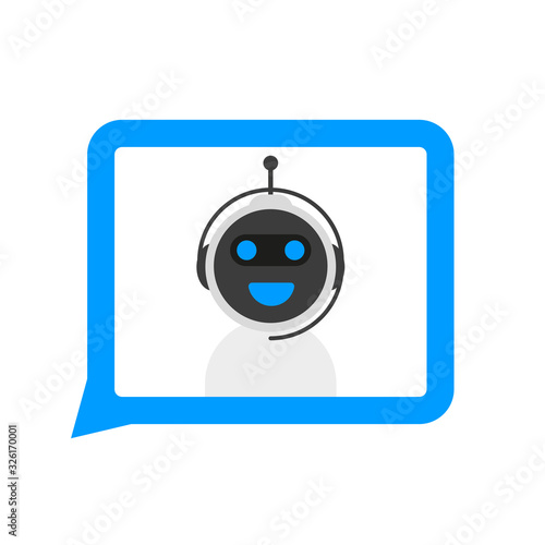 Chatbot icon concept, chat bot or chatterbot. Robot Virtual Assistance Of Website Or Mobile Applications