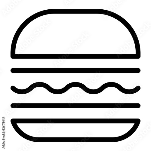 Fototapeta Hamburger icon illustration. Cheesburger, snack, lunch symbols. Fast food, burger signs.