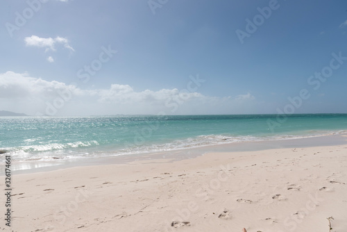 Caribbean background with idyllic beach