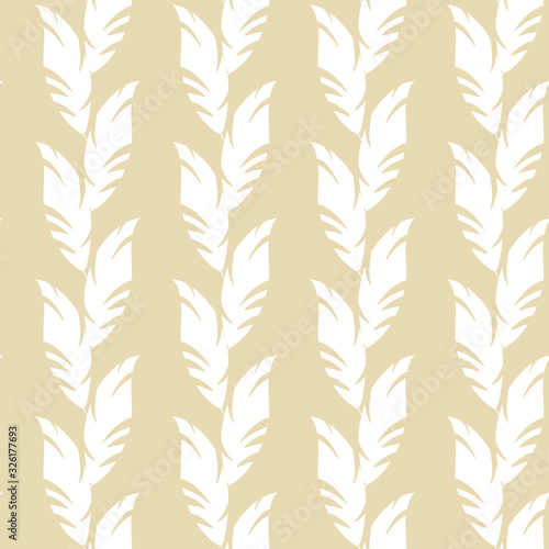 Beige dry tropical palm leaf cute seamless patten on a white background. Print for banners  posters  cards  web  textile  paper  stationery.