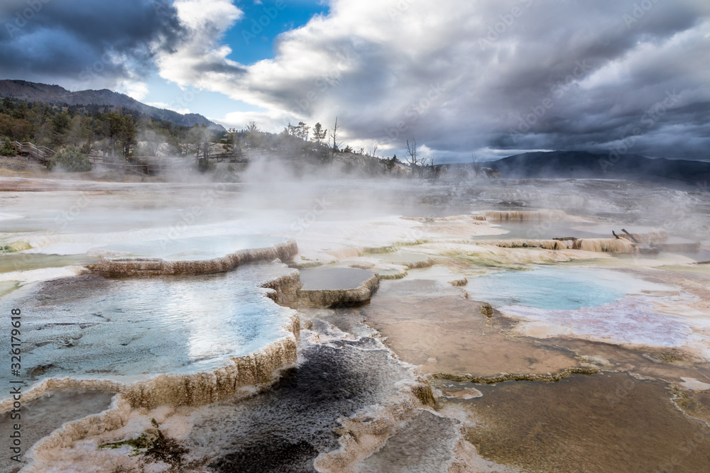 Close up of the terraces, Mammoth Hot Spring