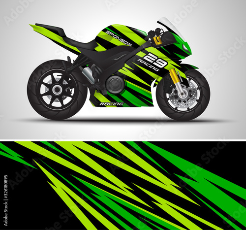 Motorcycle sportbikes wrap decal and vinyl sticker design.
