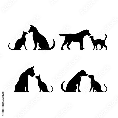 dog and cat silhouette