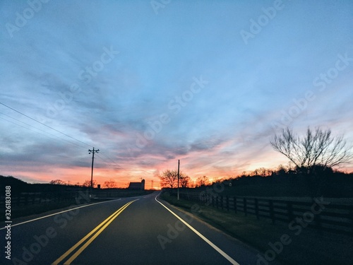 highway evening drive