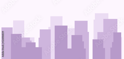 Abstract purple background with 2d skyscrapers