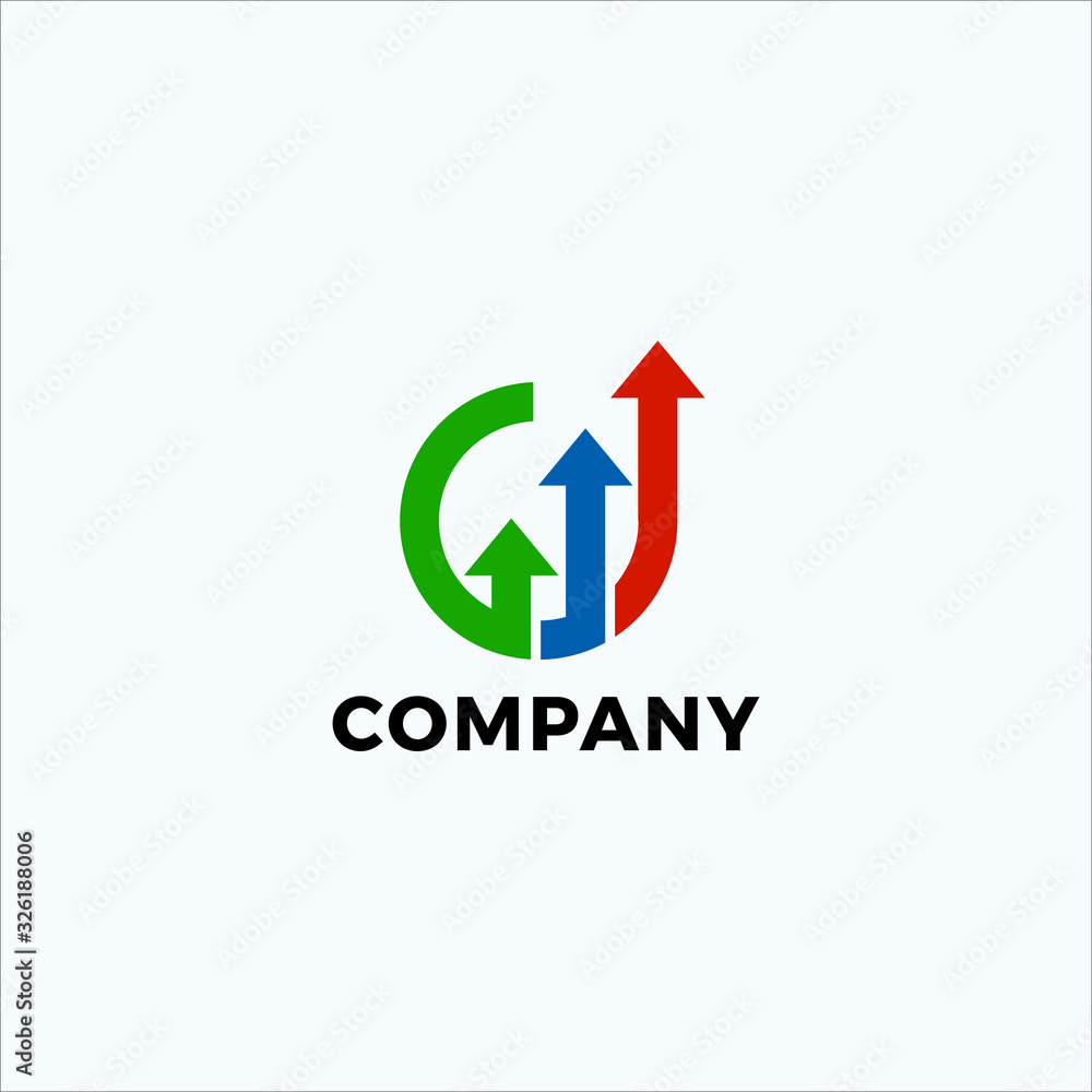 arrow up grow circle vector design template arrow up grow circle vector design template