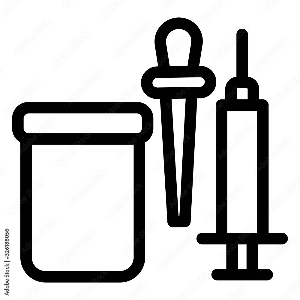 Vaccine and medication icon. Contour syringe sign with needle and medication. Medical symbol, vaccination, treatment concept. Vaccine and medication icon. Contour syringe sign with needle and medication. Medical symbol, vaccination, treatment concept.