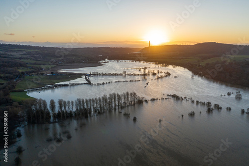 River Severn in Flood in Shropshire