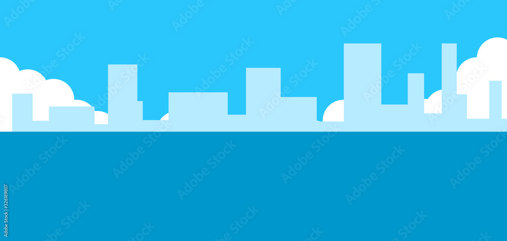 Abstract blue city background with buildings