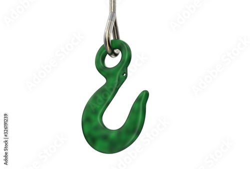 3d illustration of the crane hook isolated
