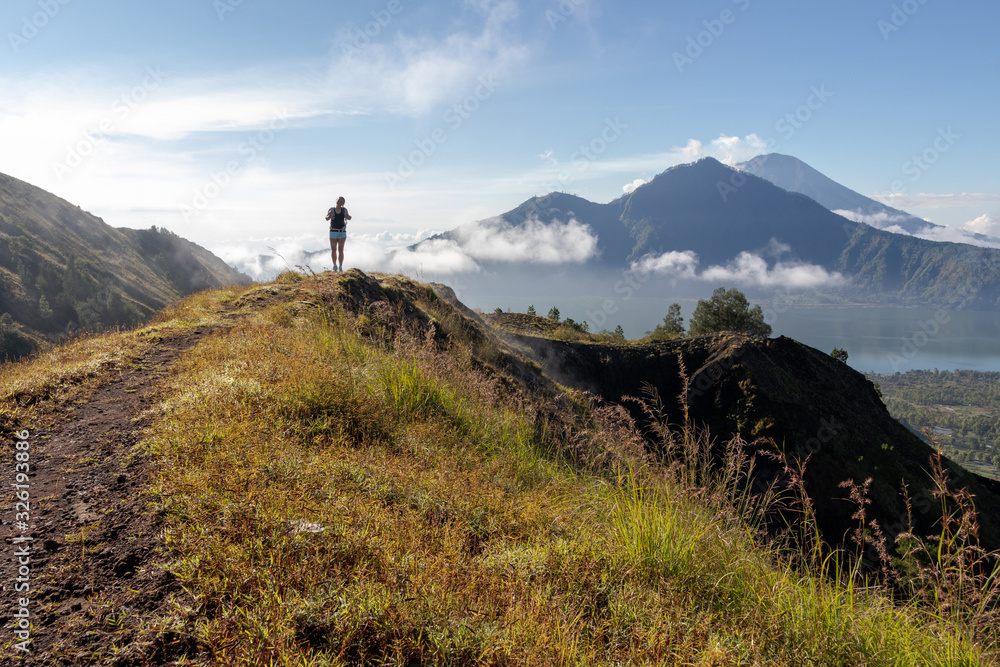 Morning walk on volcano in Bali