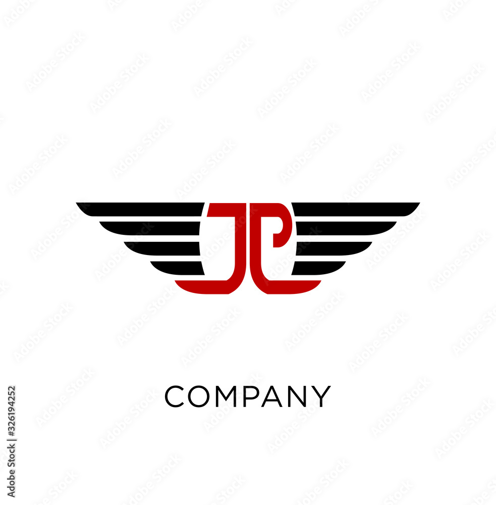 jp wing abstract business logo jp wing abstract business logo