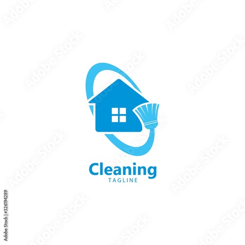 Cleaning service logo vector icon template
