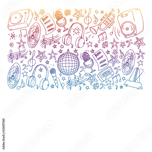 Children play music. Musical education, theatre, school.
