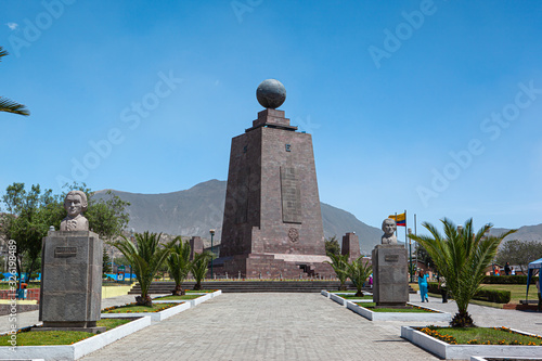 Half-world monument in the city of Quito, Ecuador