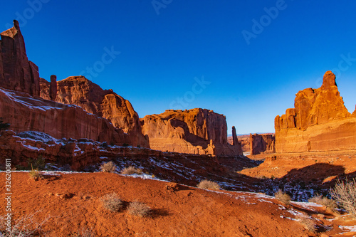 Sadnstone and Snow in Arches National Park