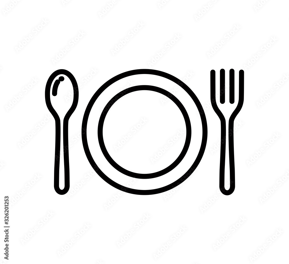 Spoon and fork icon vector logo template Spoon and fork icon vector logo template