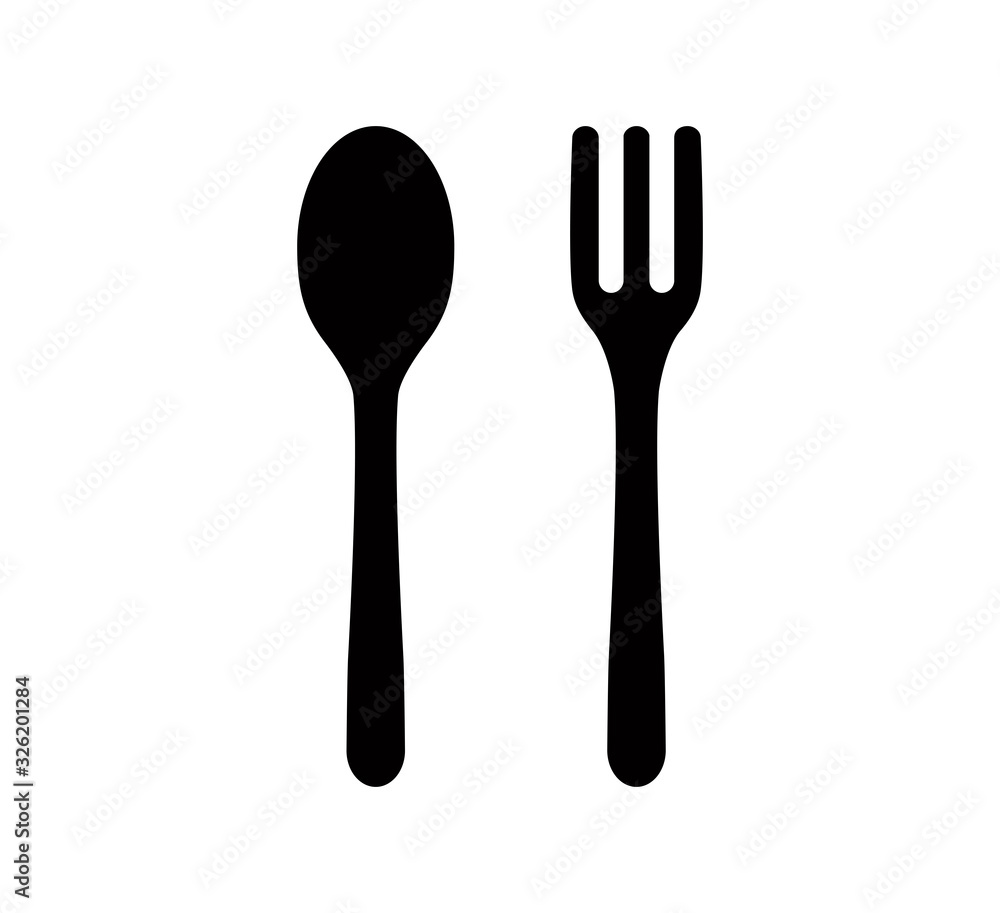 Spoon and fork icon vector logo template Spoon and fork icon vector logo template