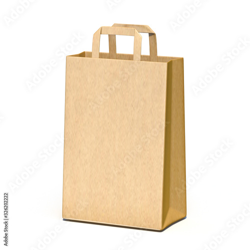 Brown paper carry bag 3D