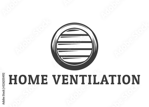 Home ventilation monochrome logo with sample text