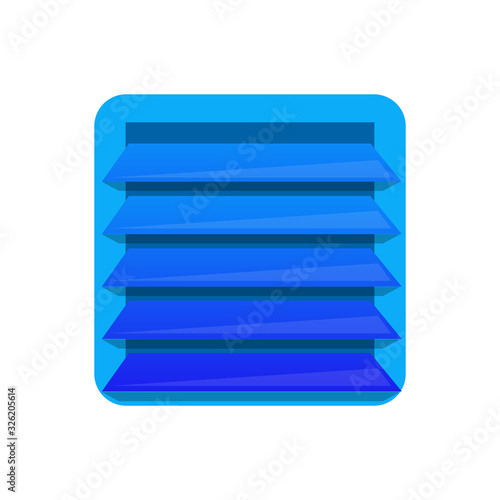 Blue ventilation grill design element in flat style
