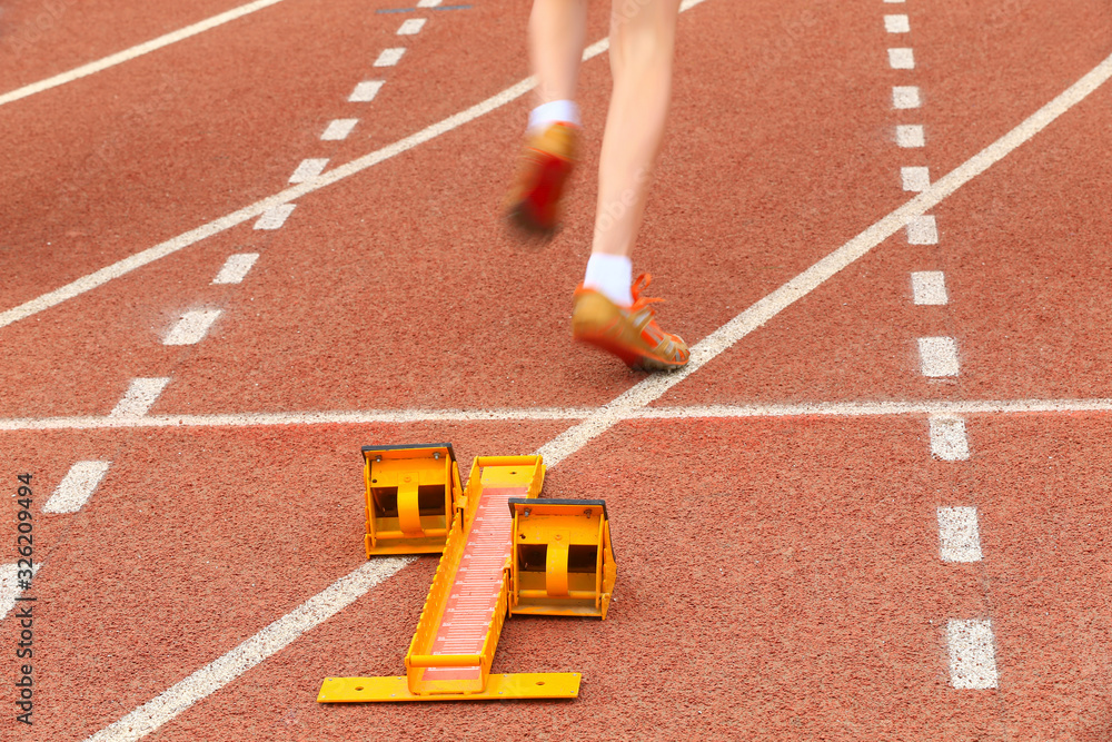 The boosters are on the runway,athlete begins sprint