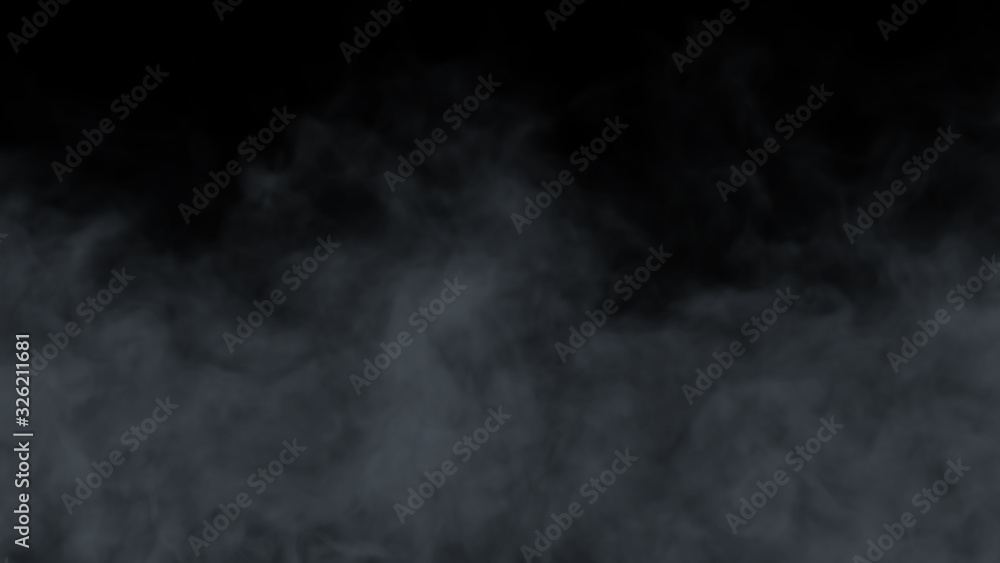 Realistic cloud fog on black background. White smoke pollution isolated on dark background. 3d rendering. Realistic cloud fog on black background. White smoke pollution isolated on dark background. 3d rendering.