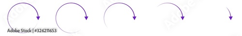 Arrow Icon Purple | Circle Arrows | Infographic Illustration | Direction Symbol | Curved Loading Logo | Up Sign | Isolated | Variations