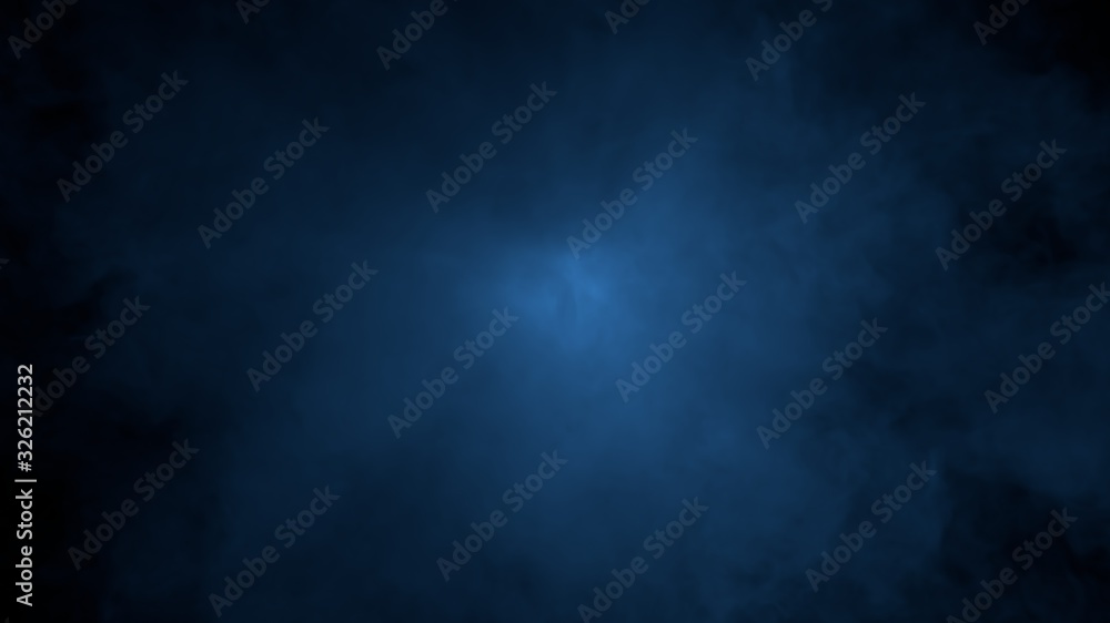 Abstract clouds of misty colorful smoke texture 3d background. Realistic blue fog. Colored smoke. 3d rendering.