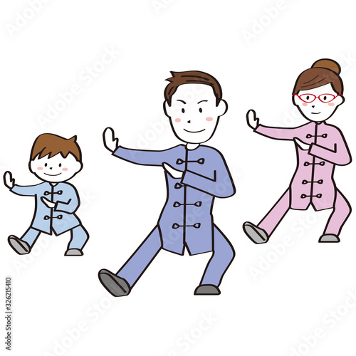かわいい家族　みんなで太極拳