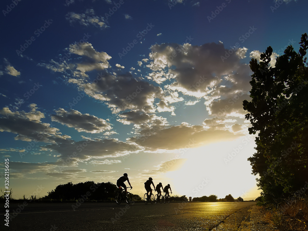 Cycle early morning sunrise ride